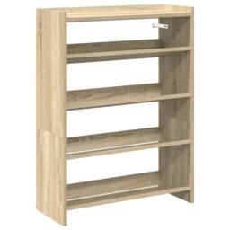 Berkfield Home Shoe Rack Sonoma Oak 60x25x81 cm Engineered Wood in Light Oak - Size: 60 x 25 x 81 cm - thumbnail 1