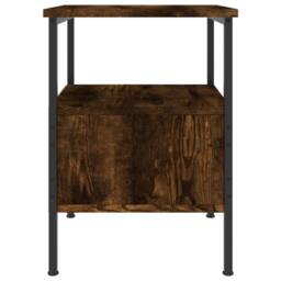 Berkfield Home Bedside Cabinet Smoked Oak 34x36x50 cm Engineered Wood in Brown - Size: 34 x 36 x 50 cm - thumbnail 7