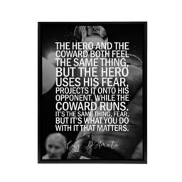 "Artery8 Boxing Manager Cus D'Amato Sport Quote Framed Canvas Wall Art Print in Grey - Size: W12"" x H16""" - thumbnail 1