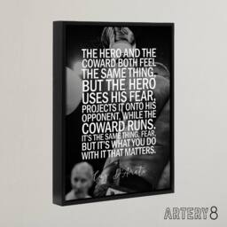 "Artery8 Boxing Manager Cus D'Amato Sport Quote Framed Canvas Wall Art Print in Grey - Size: W12"" x H16""" - thumbnail 2