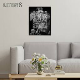"Artery8 Boxing Manager Cus D'Amato Sport Quote Framed Canvas Wall Art Print in Grey - Size: W12"" x H16""" - thumbnail 3