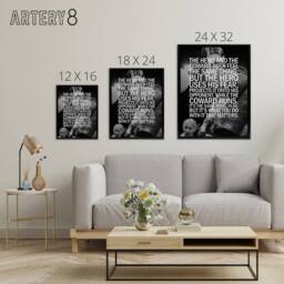 "Artery8 Boxing Manager Cus D'Amato Sport Quote Framed Canvas Wall Art Print in Grey - Size: W12"" x H16""" - thumbnail 4