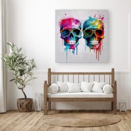 "Warren Reed - Designer Splashart Happy Skeletons Canvas - Size: W30"" x H30""" - thumbnail 1