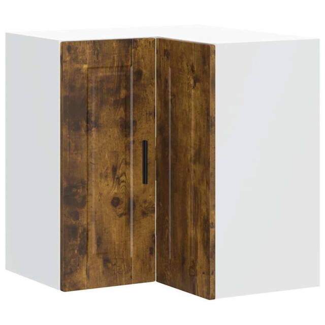 "Berkfield Home Kitchen Wall Corner Cabinet ""Porto"" Smoked Oak Engineered Wood in Brown" - image 1