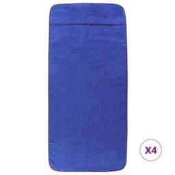 Berkfield Home Soft Beach Towels 4 pcs Royal Blue 60x135 cm Fabric 400 GSM - thumbnail 1