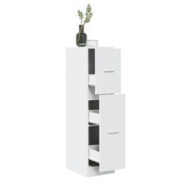 Berkfield Home Apothecary Cabinet White 30x41x118 cm Engineered Wood - Size: 30 x 41 x 118 cm - thumbnail 1