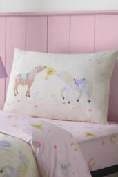 Catherine Lansfield 'Happy Horses' Reversible Duvet Cover Set in Cream - Size: Double - thumbnail 3