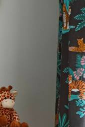 Martex Jungle Fever Kids Eyelet Curtains in Black - Size: 167 cm width x 183 cm drop - thumbnail 3