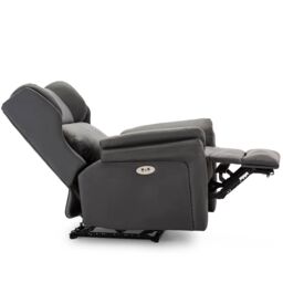 More4Homes Electric Recliner Chair Wingback Design & USB Port In Bonded Leather in Charcoal - thumbnail 4