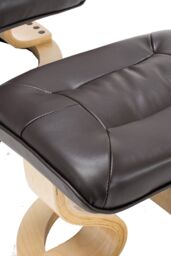 More4Homes Tuscany Bonded Leather Swivel Recliner Massage Chair w Footstool in Brown - thumbnail 4