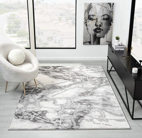 The Linen Consultancy TLC 5 Star Hotel Concept Bianco Rug Cream / Green in Light Grey - Size: 200 cm x 290 cm - image 1