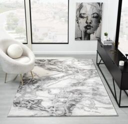 The Linen Consultancy TLC 5 Star Hotel Concept Bianco Rug Cream / Green in Light Grey - Size: 200 cm x 290 cm - thumbnail 1