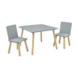 Liberty House Toys Grey & Pinewood Table & Chair Set - thumbnail 4