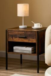 HD Designs Brooklyn 1 Drawer Bedside Cabinet Storage Unit Bedroom Furniture in Dark Brown - thumbnail 4