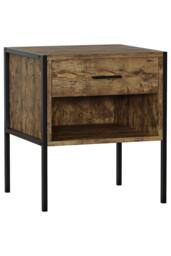 HD Designs Brooklyn 1 Drawer Bedside Cabinet Storage Unit Bedroom Furniture in Dark Brown - thumbnail 8