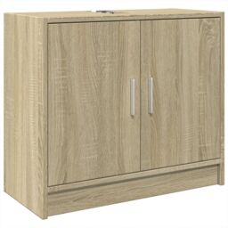 Berkfield Home Sink Cabinet Sonoma Oak 63x29x55 cm Engineered Wood in Brown - Size: 63 x 29 x 55 cm - thumbnail 2