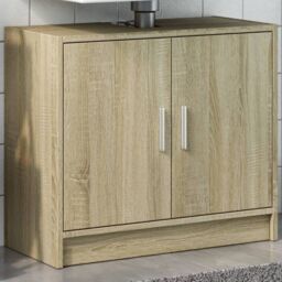 Berkfield Home Sink Cabinet Sonoma Oak 63x29x55 cm Engineered Wood in Brown - Size: 63 x 29 x 55 cm - thumbnail 1