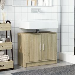 Berkfield Home Sink Cabinet Sonoma Oak 63x29x55 cm Engineered Wood in Brown - Size: 63 x 29 x 55 cm - thumbnail 3