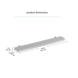 MH London Wall Mounted Shelf, Floating Shelf, Storage Shelf for Living Room & Kitchen in Solid Wood - Hamish Small in Walnut - thumbnail 5