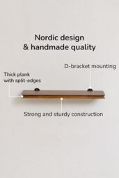 MH London Wall Mounted Shelf, Floating Shelf, Storage Shelf for Living Room & Kitchen in Solid Wood - Hamish Small in Walnut - thumbnail 4
