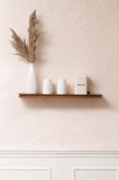MH London Wall Mounted Shelf, Floating Shelf, Storage Shelf for Living Room & Kitchen in Solid Wood - Hamish Small in Walnut