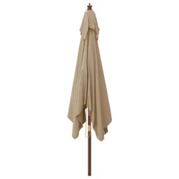 Berkfield Home Garden Parasol with Wooden Pole Taupe 300x300x273 cm in Beige - Size: 300 x 300 x 273 cm - thumbnail 4