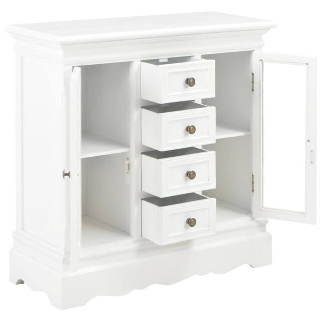 Berkfield Home Sideboard White 70x28x70 cm Solid Pine Wood - Size: 70 x 28 x 70 cm - image 1