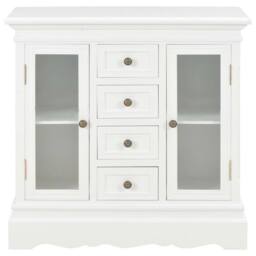 Berkfield Home Sideboard White 70x28x70 cm Solid Pine Wood - Size: 70 x 28 x 70 cm - thumbnail 3