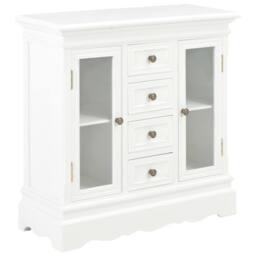 Berkfield Home Sideboard White 70x28x70 cm Solid Pine Wood - Size: 70 x 28 x 70 cm - thumbnail 2