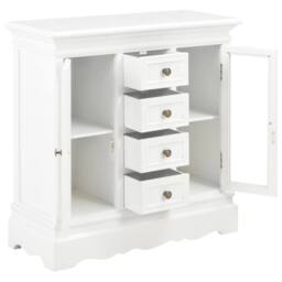 Berkfield Home Sideboard White 70x28x70 cm Solid Pine Wood - Size: 70 x 28 x 70 cm - thumbnail 1