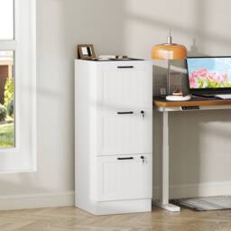 HOMCOM 4 Drawer File Cabinet with Lock & Adjustable Hanging Bars in White - Size: Large - thumbnail 1