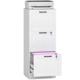 HOMCOM 4 Drawer File Cabinet with Lock & Adjustable Hanging Bars in White - Size: Large - thumbnail 2