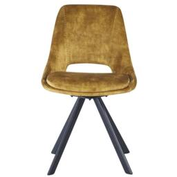 IH Design Mustard Velvet Swivel Dining Chair (Set of 2) - thumbnail 3