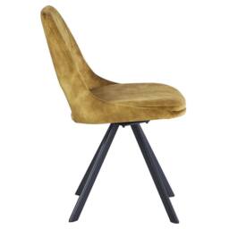 IH Design Mustard Velvet Swivel Dining Chair (Set of 2) - thumbnail 4