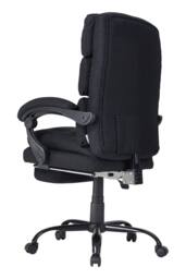 Living and Home Ergonomic Adjustable High Back Office Chair with Footrest & Linen Seat in Black - thumbnail 4