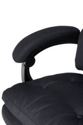 Living and Home Ergonomic Adjustable High Back Office Chair with Footrest & Linen Seat in Black - thumbnail 9