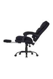 Living and Home Ergonomic Adjustable High Back Office Chair with Footrest & Linen Seat in Black - thumbnail 7