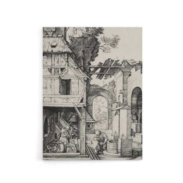 "Artery8 The Nativity Birth of Jesus Albrecht Durer Canvas Wall Art Print in White - Size: W12"" x H16""" - image 1