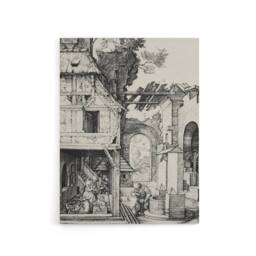 "Artery8 The Nativity Birth of Jesus Albrecht Durer Canvas Wall Art Print in White - Size: W12"" x H16""" - thumbnail 1