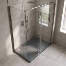 Balterley Contemporary Rectangular Shower Tray, 1200x700mm in Grey - thumbnail 3
