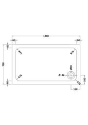 Balterley Contemporary Rectangular Shower Tray, 1200x700mm in Grey - thumbnail 2