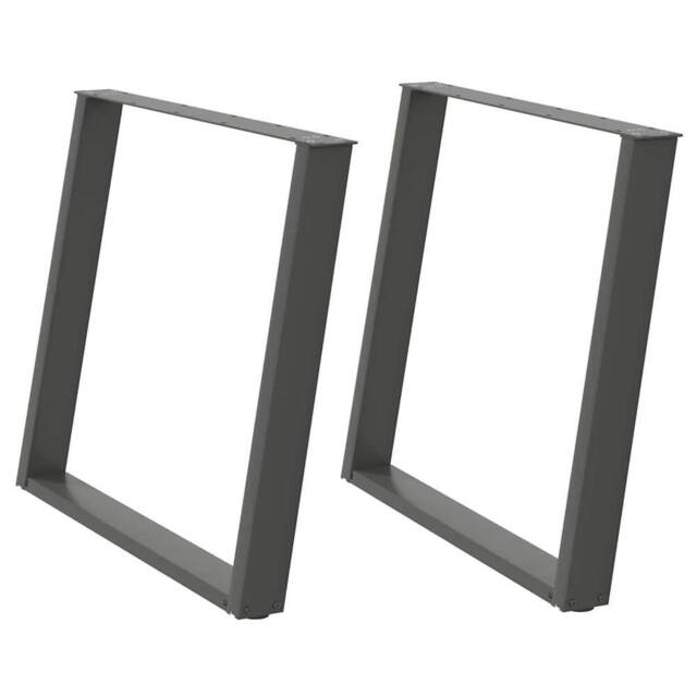 Berkfield Home vidXL Dining Table Legs U-Shaped 2 pcs Anthracite 90x(72-73) cm Steel in Charcoal - image 1