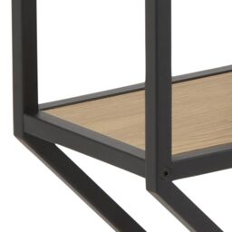 Furniture To Go Seaford Octagonal Metal Wall Shelf in Black & Oak - thumbnail 5