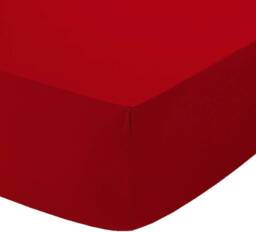 "Homes-Linen 180 Thread Count 16""/40cm Extra Deep Non Iron Fitted Sheet in Red - Size: Double" - thumbnail 2