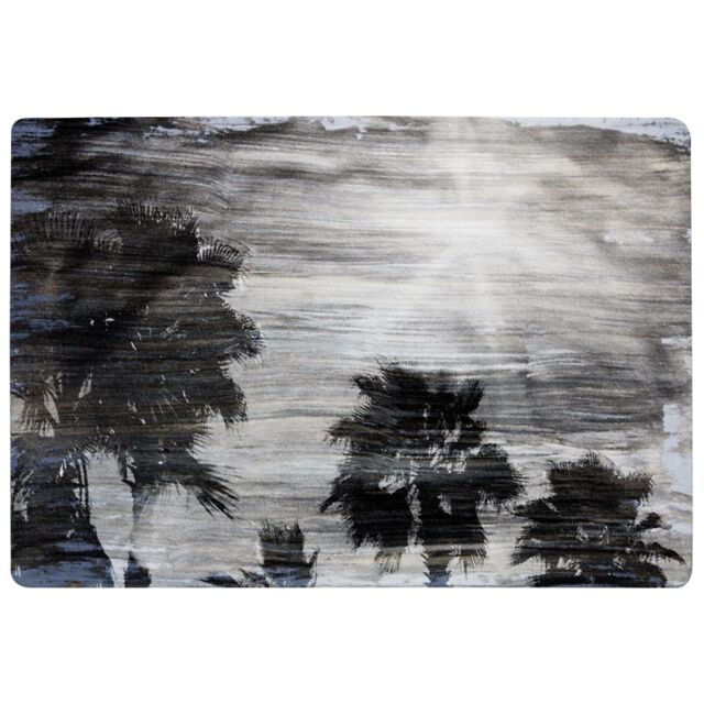 Benjamin Tate Design Silver & Black Palm Rug in Natural - Size: Large - image 1