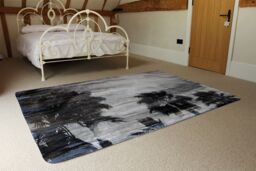 Benjamin Tate Design Silver & Black Palm Rug in Natural - Size: Large - thumbnail 3