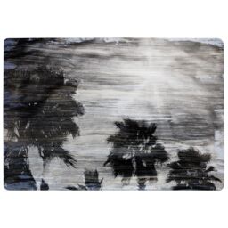 Benjamin Tate Design Silver & Black Palm Rug in Natural - Size: Large