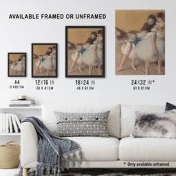 "Artery8 Ballerina Dance Examination Edgar Degas Vintage Wall Art Print Poster in Beige - Size: W18"" x H24""" - thumbnail 3
