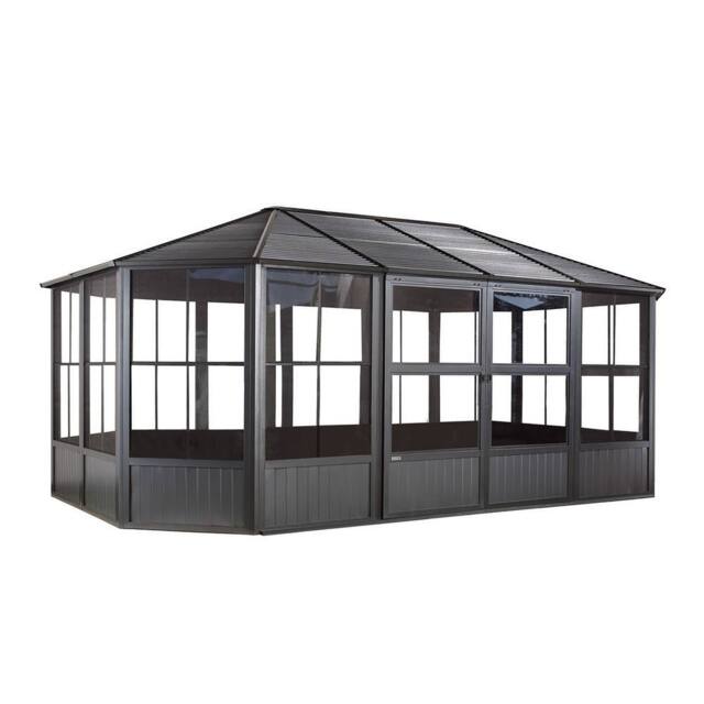 Rowlinsons Sojag Charleston Solarium 3.7m x 5.5m - L383.6 x W593.6 x H280.8 cm in Grey - image 1