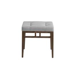 Angel Cerda Tufted Grey Fabric Stool with Walnut Legs - thumbnail 2
